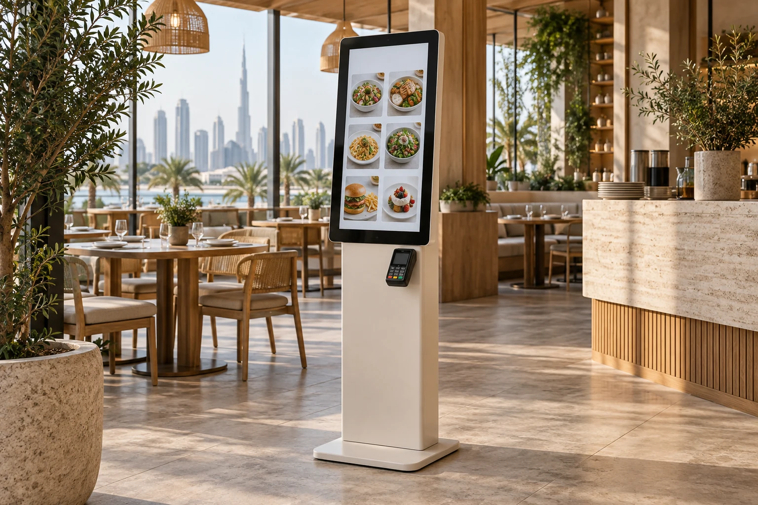 Illustrative self service ordering kiosk